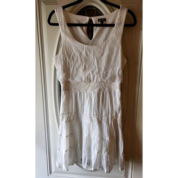Lily Rose White Lace Summer Tank Midi dress Size Large - Picture 1 of 6